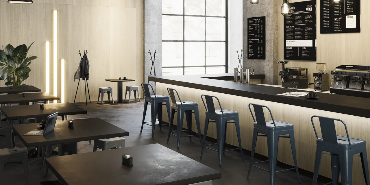Restaurant met Shinnoki Milk Oak houtfineer.
